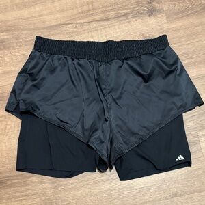 Adidas Women's Power 2 In 1 Shorts Women’s Size 2XL Black IL9449